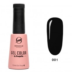 Oja semipermanenta Oranjollie Gel Color neagra 12 ml , fara Hema si TPO, nr 001
